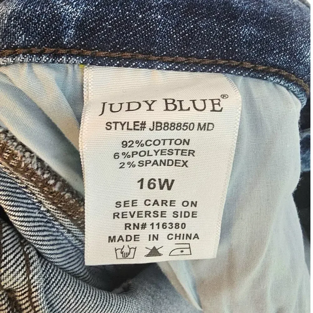 Judy Blue Medium Wash Cropped Jeans with Side Lace-Up Detail